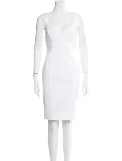 Pre-owned Dsquared2 Corduroy Knee-length Dress In White