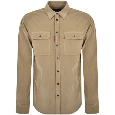 Dsquared2 Corduroy Shirt Beige In Brown