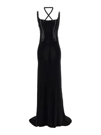 DSQUARED2 VESTIDO MIDI - NEGRO