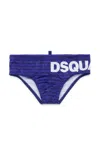 Dsquared2 Kids All-over Logo Patterned Swim Trunks In Blue