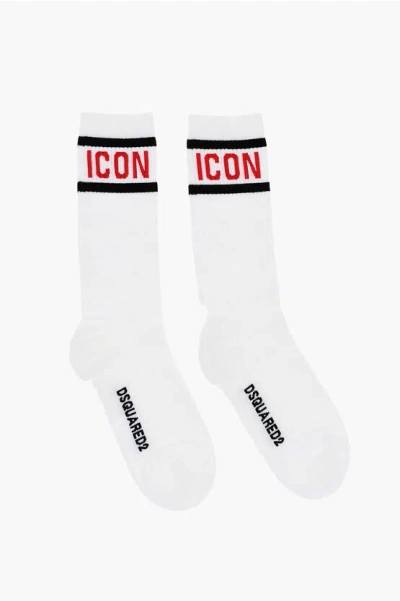 Dsquared2 Cotton And Nylon Stretch Icon Long Socks