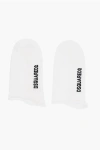 Dsquared2 Cotton And Nylon Stretch Socks Withcontrasting Logo In White
