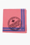 Dsquared2 Cotton Bandana With Beaver Print In Pink