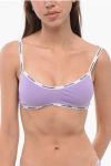 Dsquared2 Cotton Bandeau Bra With Logoed Trims In Purple