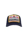 Dsquared2 Navy Blue Cotton Baseball Cap In Black