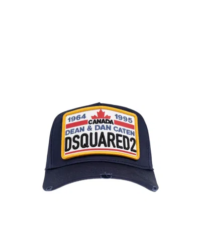 DSQUARED2 DSQUARED2 LOGO PATCH DISTRESSED BASEBALL CAP