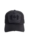 Dsquared2 Structured Black Cap With Bold Logo Patch In Black