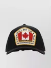 Dsquared2 Cotton Baseball Cap Curved Brim In Black