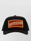 Dsquared2 Cotton Baseball Cap Curved Brim Design In Black