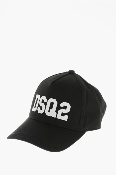 Dsquared2 Cotton Baseball Cap With Contrast Monogram In Pink