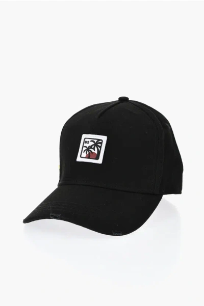 Dsquared2 Cotton Baseball Cap With Patch In Black