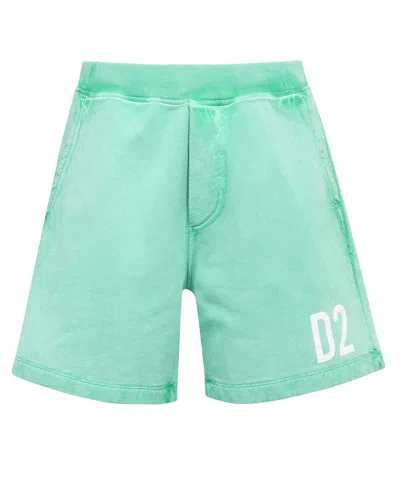 Dsquared2 Cotton Bermuda Shorts In Green