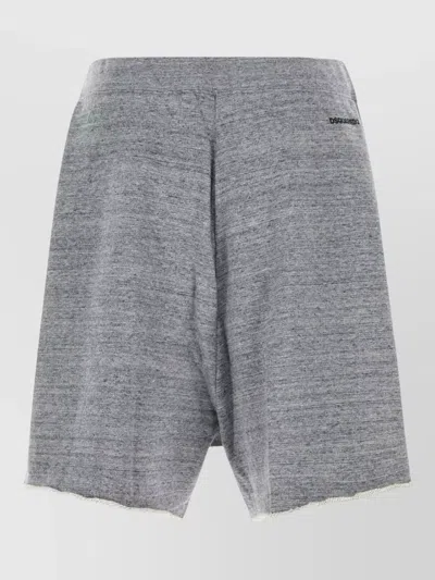 Dsquared2 Cotton Bermuda Shorts Raw Hem Design In Gray