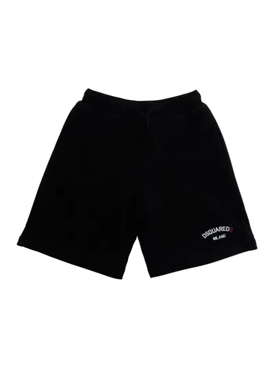 Dsquared2 Cotton Bermudas In Black