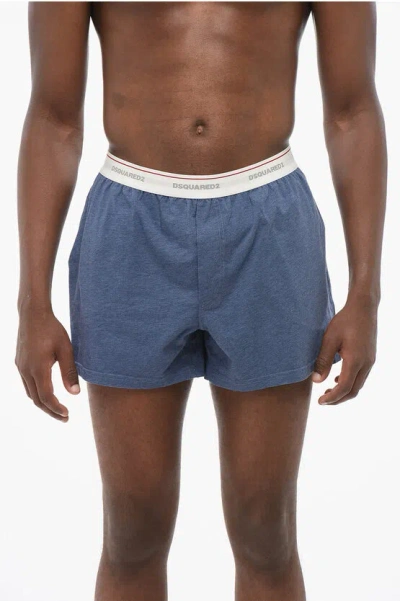 Dsquared2 Cotton Blend Boxer With Logoed Waistband Grösse M