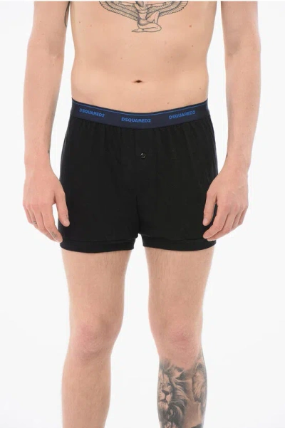 Dsquared2 Cotton Blend Boxer With Logoed Waistband