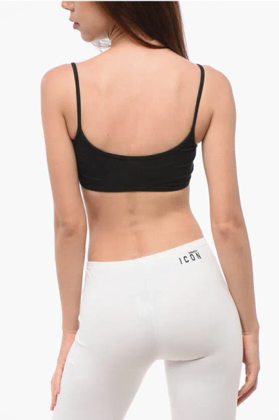 Dsquared2 Cotton Blend Bra With Printed Logo