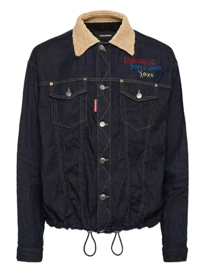 Dsquared2 Cotton-blend Denim Jacket In Blue
