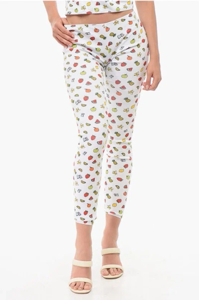 Dsquared2 Cotton Blend Fruity Leggings In White