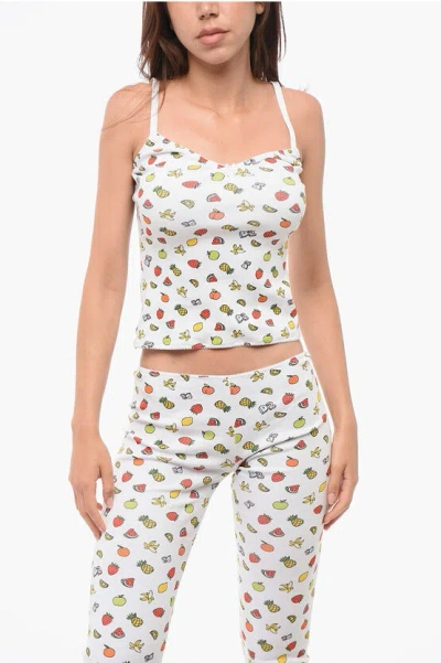 Dsquared2 Cotton Blend Fruity Tank Top In White