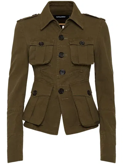 Dsquared2 Cotton-blend Jacket In Green