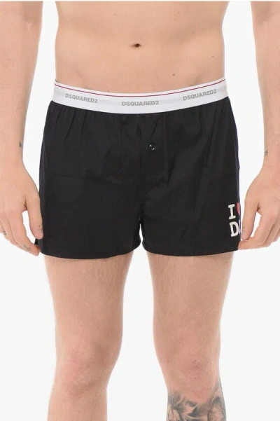Dsquared2 Cotton Blend Printed Love Boxer