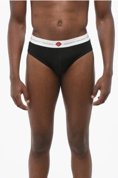 Dsquared2 Cotton Blend Slip With Logoed Elastic Waistband Grösse M