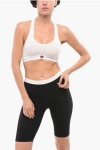 Dsquared2 Cotton Blend Sport Bra With Logoed Elastic Band In White
