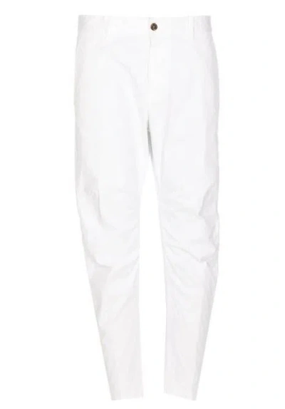 Dsquared2 Cotton Blend Stretch Trousers In White