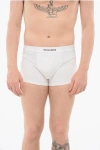 Dsquared2 Cotton Boxer With Logoed Waistband In White