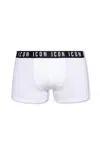 Dsquared2 Logo Boxer Shorts With Elastic Waistband In Bianco