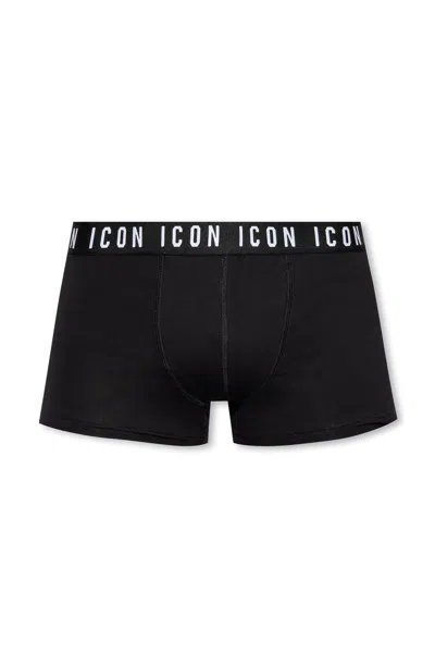 Dsquared2 Logo-waistband Stretch-cotton Boxers In Black