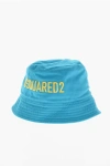 Dsquared2 Cotton Bucket Hat With Embroidered Logo In Blue