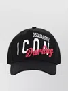 DSQUARED2 COTTON CAP WITH CURVED BRIM AND PRINTED CONTRAST