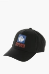 Dsquared2 Cotton Cap With Frontal Print In Black