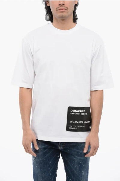Dsquared2 Cotton Card Loose Fit T-shirt In White