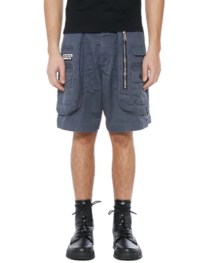 Dsquared2 Cotton Cargo Bermuda Shorts For Men In Navy