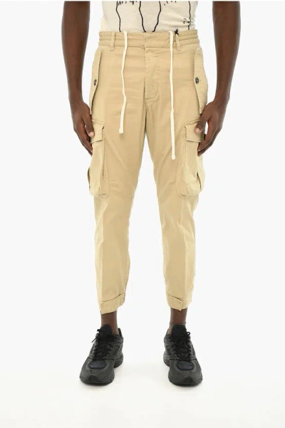 Dsquared2 Cotton Cargo Pants In Brown