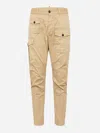 Dsquared2 Sexy Stretch Cotton Cargo Pants In Beige