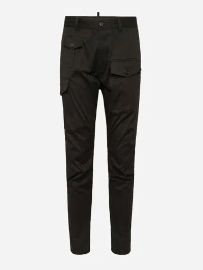 Dsquared2 Cotton Cargo Pants In Black