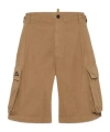 Dsquared2 Cotton Cargo Shorts In Brown