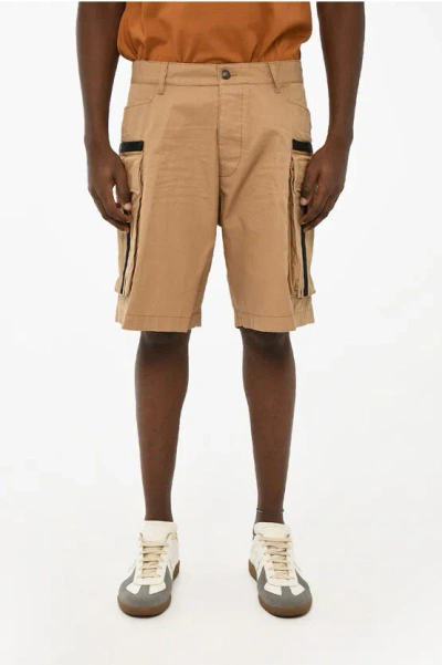 Dsquared2 Cotton Cargo Shorts With Belt Loops Grösse 50 In Brown