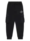 Dsquared2 Fleece Cargo Pants With Maple Leaf In Black
