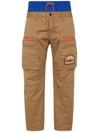 Dsquared2 Cotton Cargo Trousers In Brown