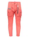 Dsquared2 Cotton Cargo Trousers In Pink
