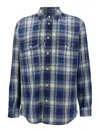 Dsquared2 Checked Pattern Shirt With Pockets And Collar In Blue