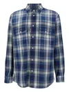 Dsquared2 Checked Pattern Shirt With Pockets And Collar In Blue