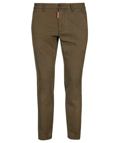 Dsquared2 Cotton Chino Trousers In Brown