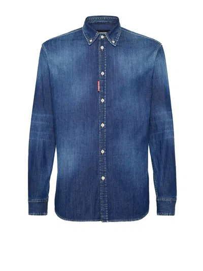 Dsquared2 Cotton Clothing Shirts In Blue