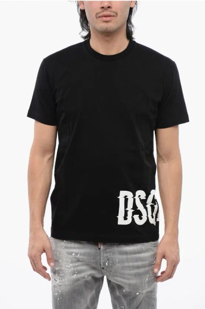 Dsquared2 Cotton Cool Fit T-shirt With Printed Logo In Black